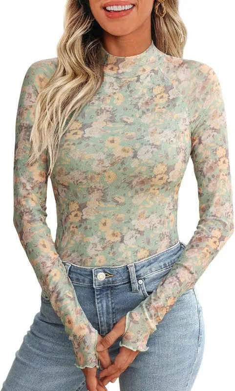 Mock neck floral long sleeve sold by Charming Charlie product image thumbnail 4