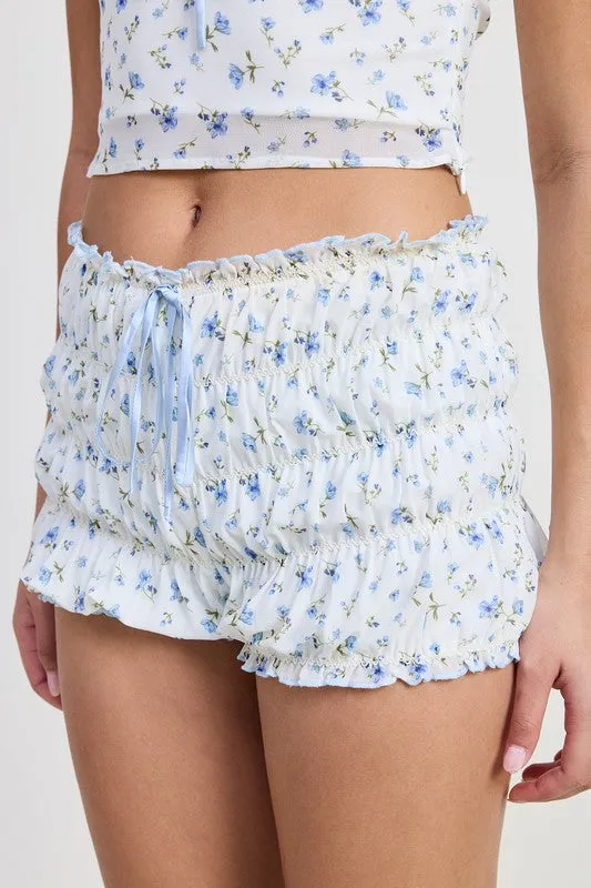 MINI RUCHED BLOOMER SHORTS WITH RUFFLE sold by Charming Charlie product image thumbnail 2