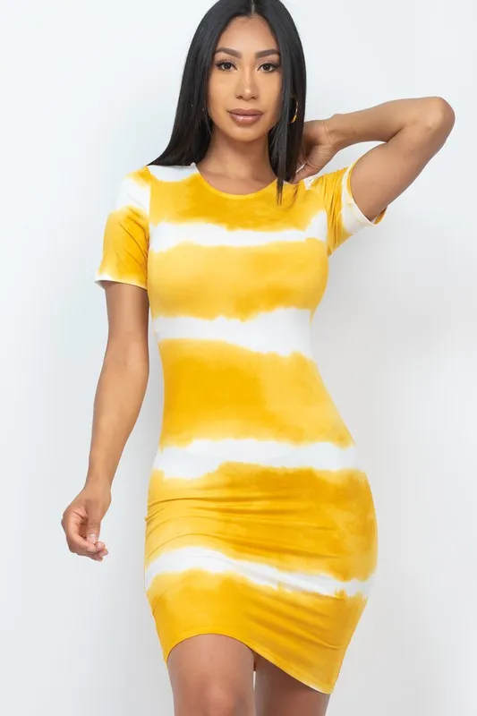 Stripe Tie-Dye Printed Midi Dress sold by Charming Charlie