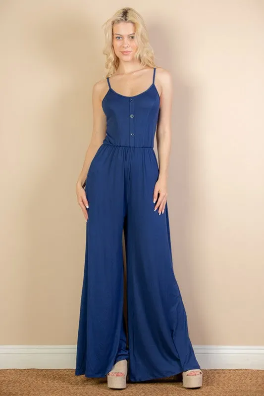 Button Front Wide Leg Jumpsuit sold by Charming Charlie product image thumbnail 2