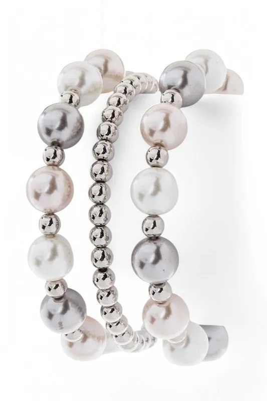 Mix Pearls Stretch Bracelet Set sold by Charming Charlie product image thumbnail 2