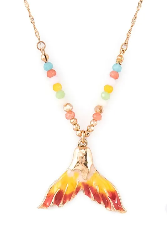 Enamel Mermaid Tail Pendant Necklace Set sold by Charming Charlie