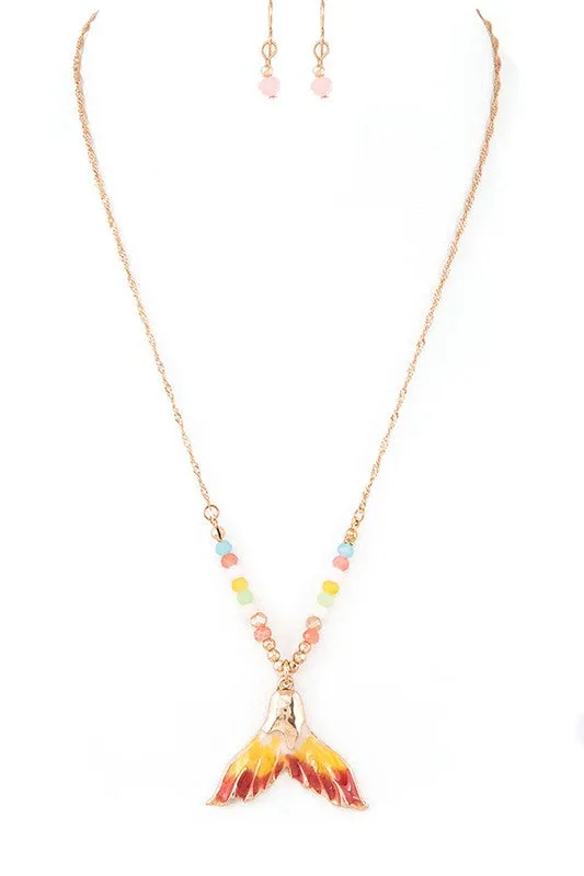 Enamel Mermaid Tail Pendant Necklace Set sold by Charming Charlie product image thumbnail 2