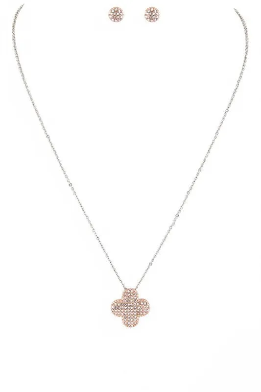 Crystal Clover Pendant Necklace Set sold by Charming Charlie product image thumbnail 4