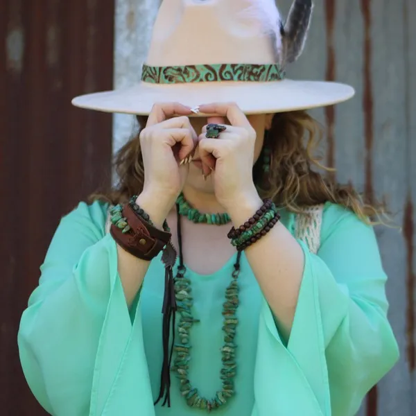 Natural Turquoise Stretch Bracelet w/ Indian Charm sold by Charming Charlie product image thumbnail 4