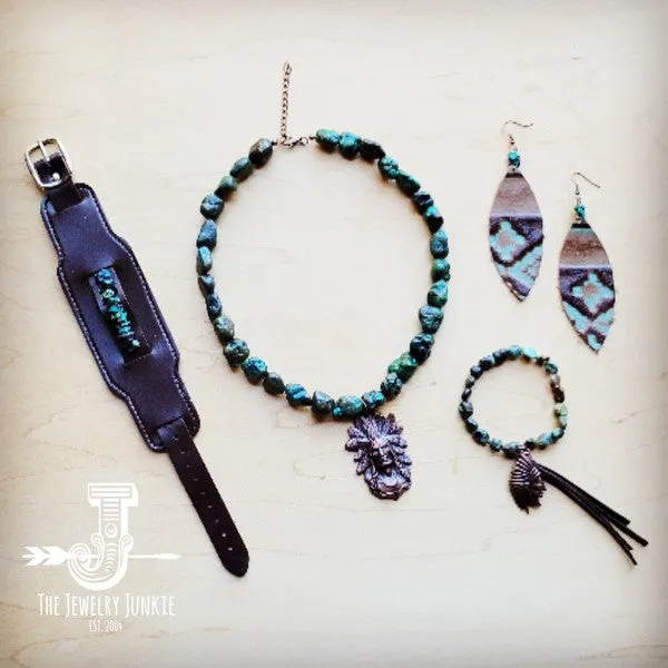 Natural Turquoise Stretch Bracelet w/ Indian Charm sold by Charming Charlie product image thumbnail 3