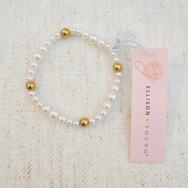 Pearl & Gold Beaded Stretch Bracelet sold by Charming Charlie product image thumbnail 3