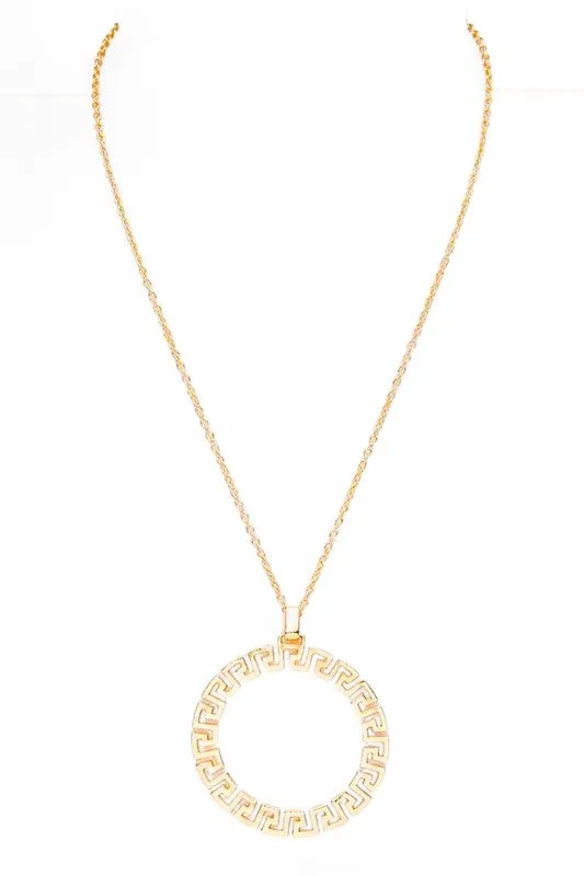 Laser Cut Pattern Round Pendant Necklace sold by Charming Charlie product image thumbnail 3