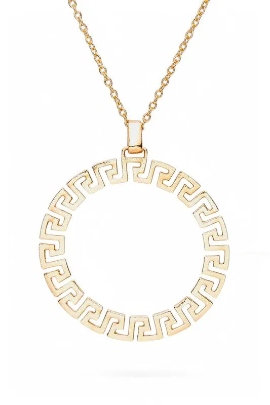 Laser Cut Pattern Round Pendant Necklace sold by Charming Charlie