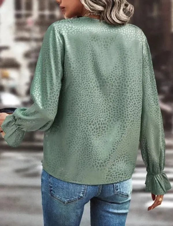 Long sleeve v neck blouse sold by Charming Charlie product image thumbnail 3