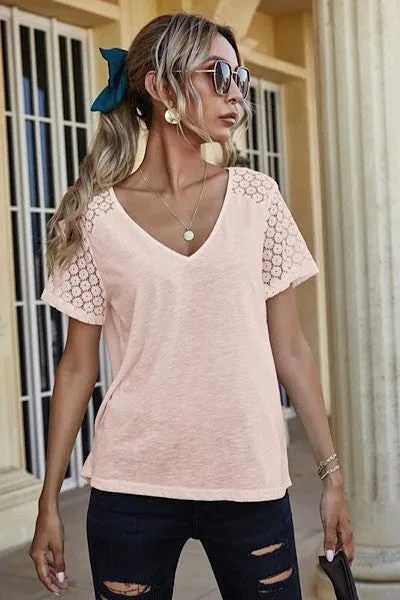 V neck top with lace detailing sold by Charming Charlie product image thumbnail 5