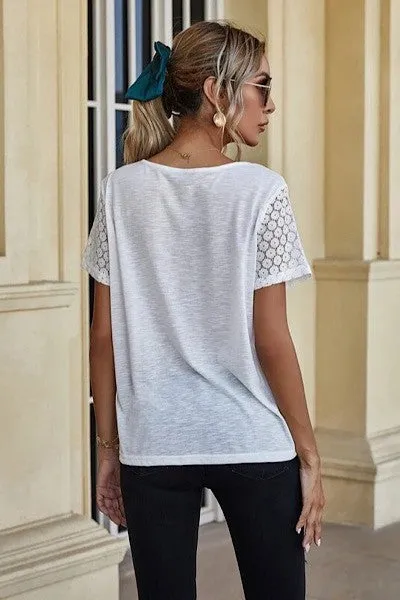 V neck top with lace detailing sold by Charming Charlie product image thumbnail 2