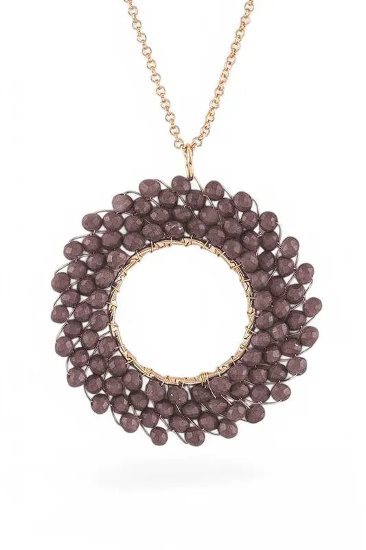 Beaded Hoop Pendant Necklace sold by Charming Charlie product image thumbnail 2