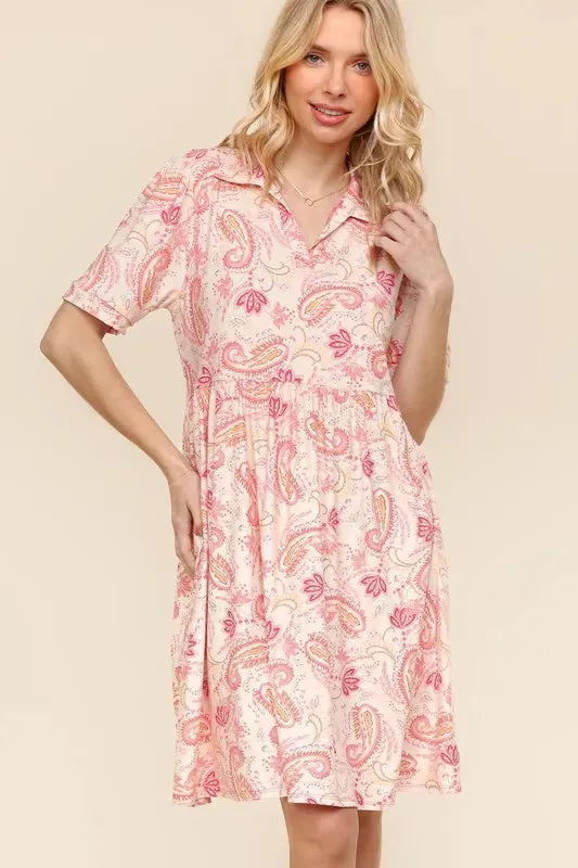Haptics Fit and Flare Paisley Print Knit Dress sold by Charming Charlie product image thumbnail 4
