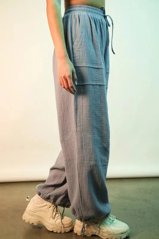 VERY J Wide Leg Gauze Solid Pants sold by Charming Charlie product image thumbnail 3