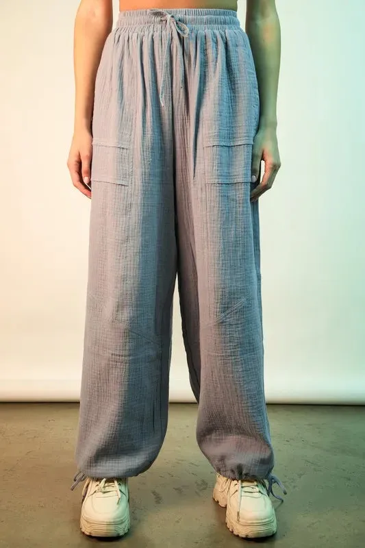 VERY J Wide Leg Gauze Solid Pants sold by Charming Charlie product image thumbnail 2