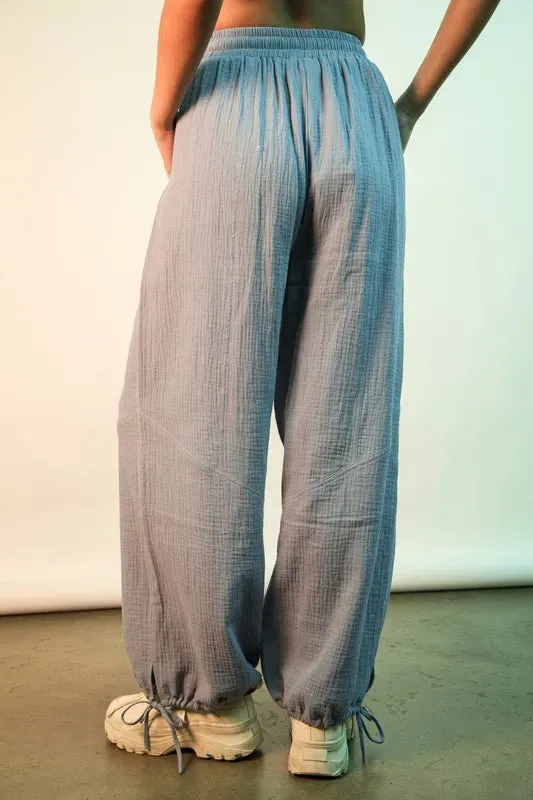 VERY J Wide Leg Gauze Solid Pants sold by Charming Charlie product image thumbnail 4