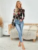 Floral Mock Neck Long Sleeve Top sold by Charming Charlie