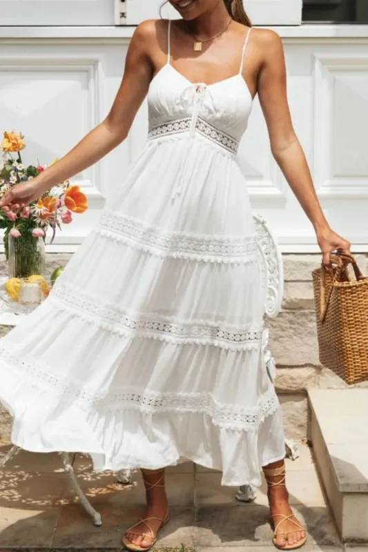 Lace Trim Square Neck Midi Cami Dress sold by Charming Charlie