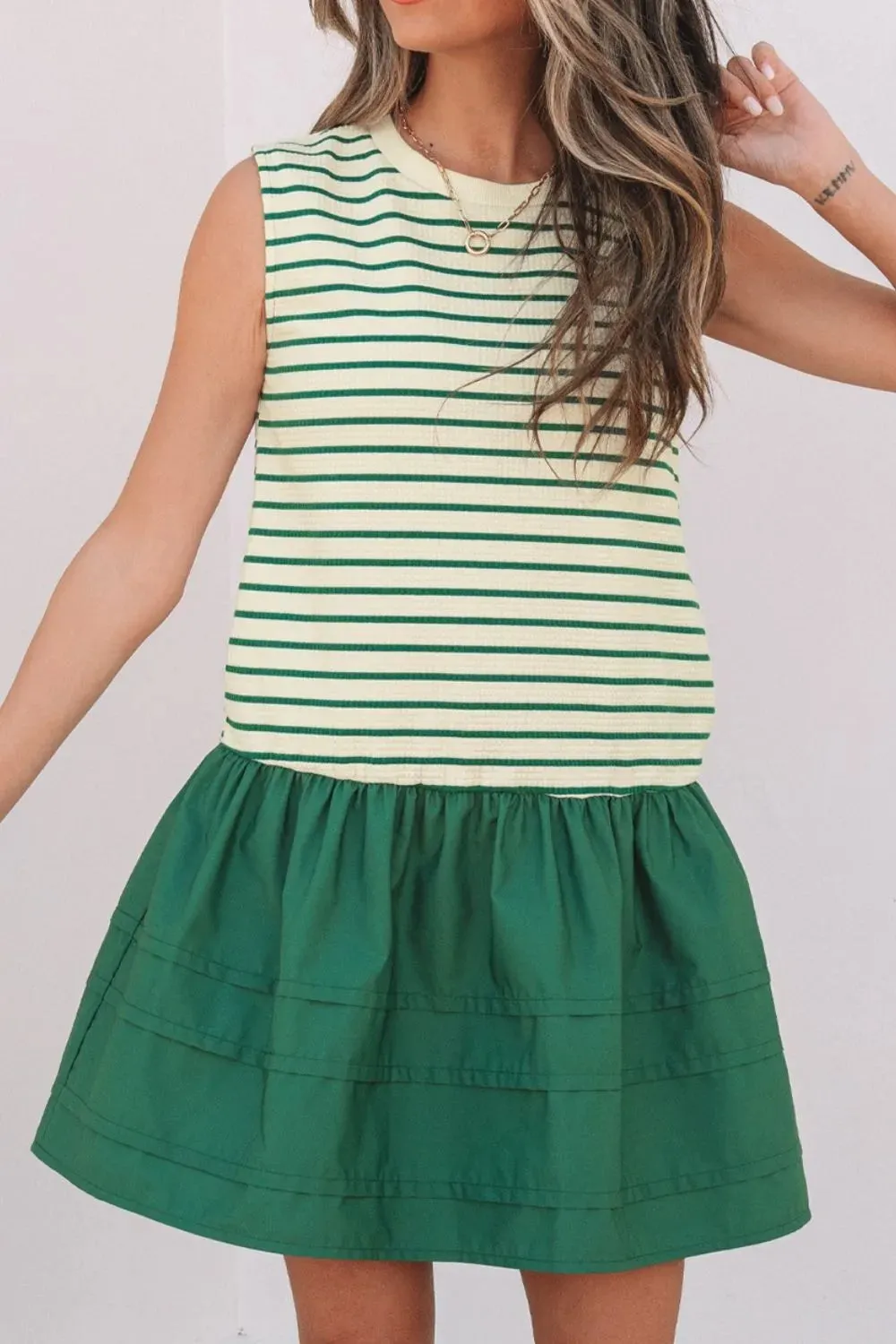 Stripe Woven Sleeveless Mini Dress sold by Charming Charlie product image thumbnail 4