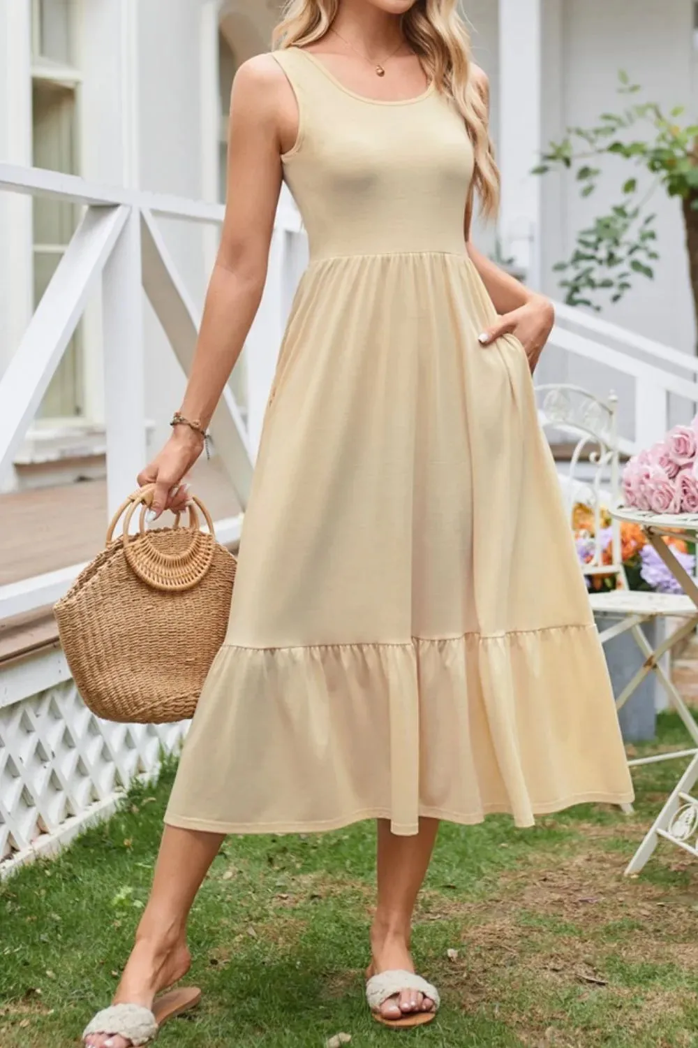 Round Neck Wide Strap Tank Dress sold by Charming Charlie product image thumbnail 3