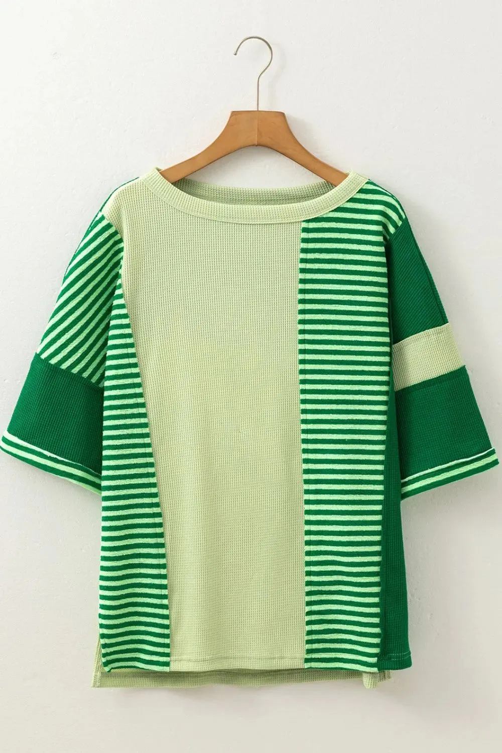 Striped Textured Half Sleeve T-Shirt sold by Charming Charlie product image thumbnail 3