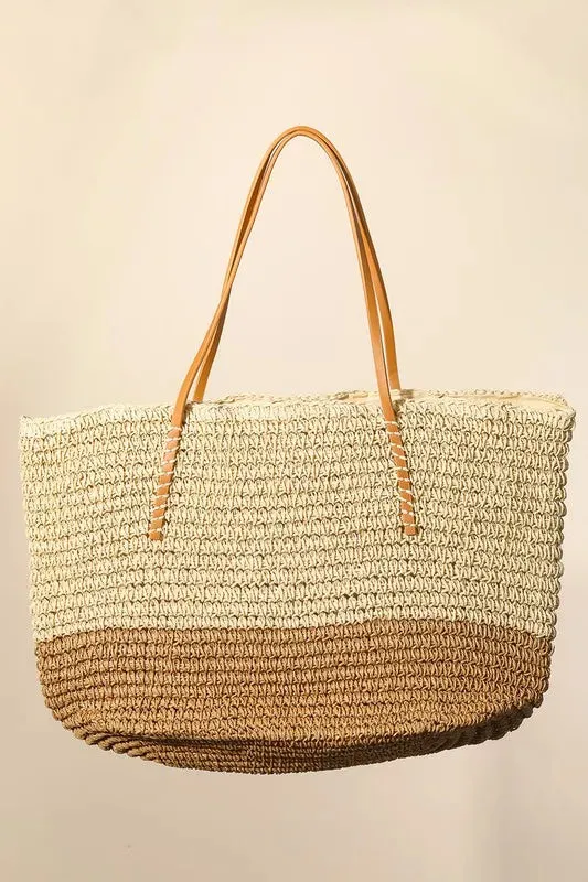 Fame Straw Braided Beach Tote Bag sold by Charming Charlie