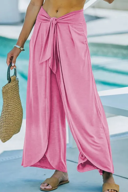 Knotted Waist Split Leg Relaxed Pants sold by Charming Charlie