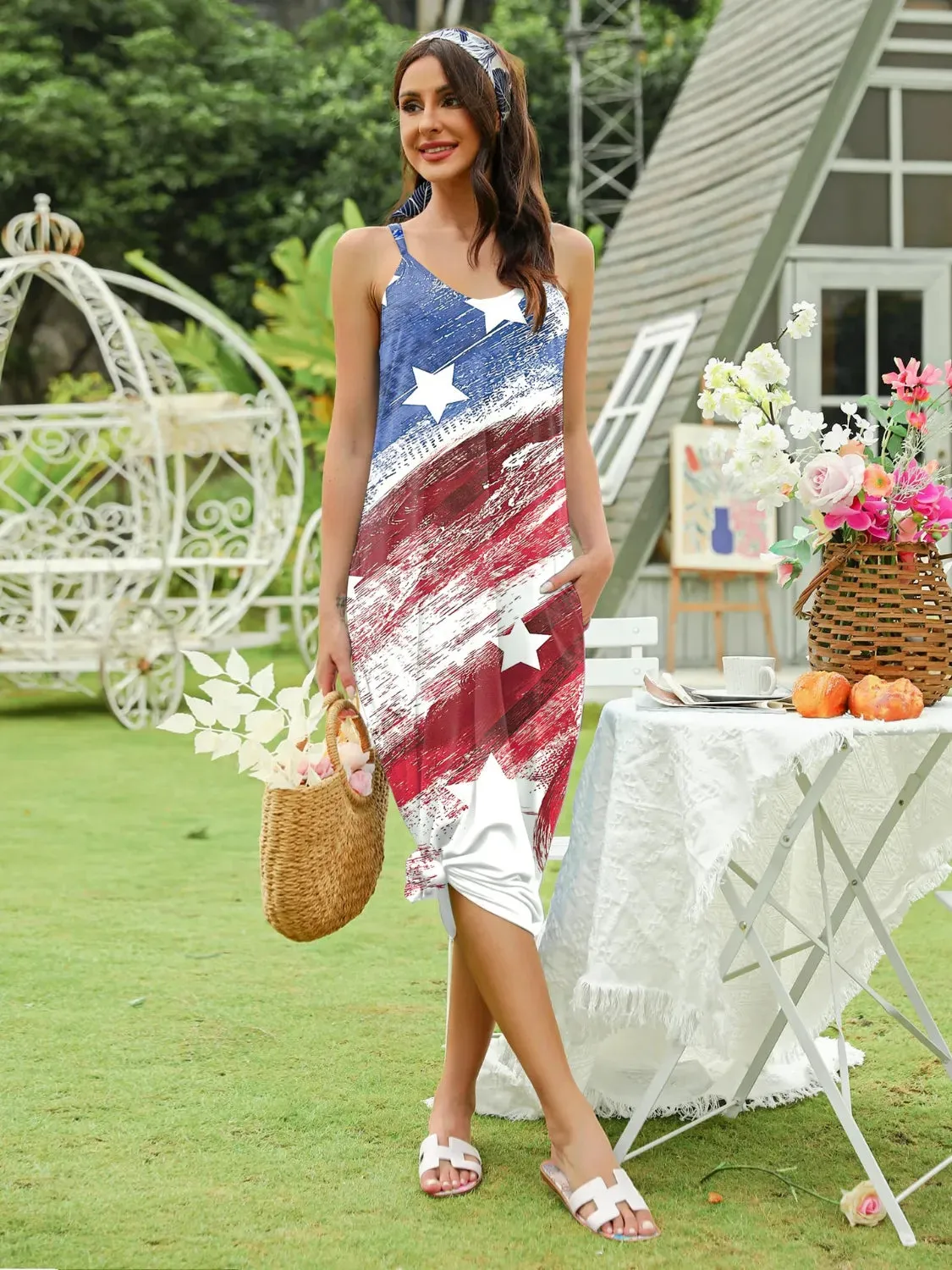 Striped & Star Scoop Neck Midi Cami Dress sold by Charming Charlie product image thumbnail 2