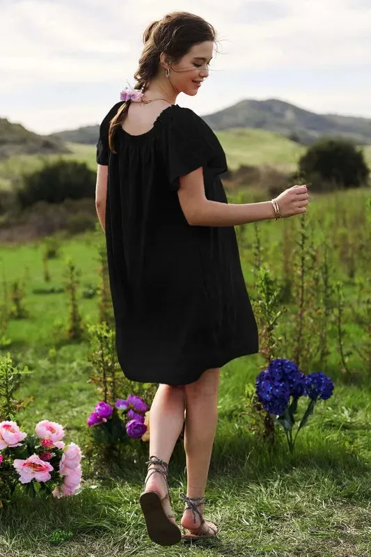 Davi & Dani Textured Ruffle Boat Neck Shift Dress sold by Charming Charlie product image thumbnail 5