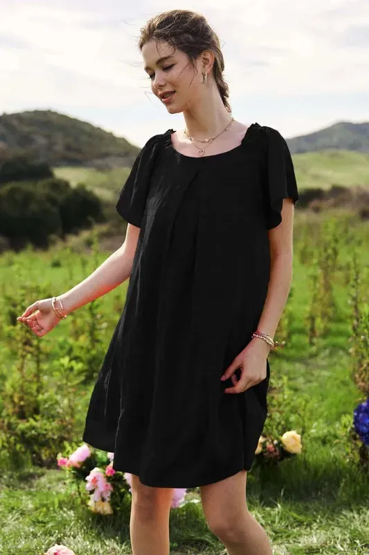 Davi & Dani Textured Ruffle Boat Neck Shift Dress sold by Charming Charlie product image thumbnail 3