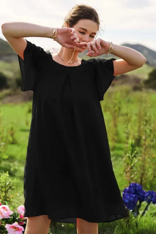 Davi & Dani Textured Ruffle Boat Neck Shift Dress sold by Charming Charlie product image thumbnail 2