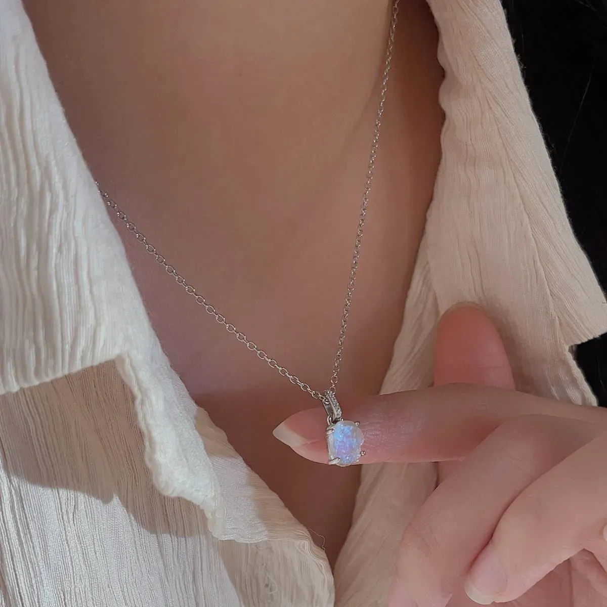 Moonstone 925 Sterling Silver Necklace sold by Charming Charlie product image thumbnail 2