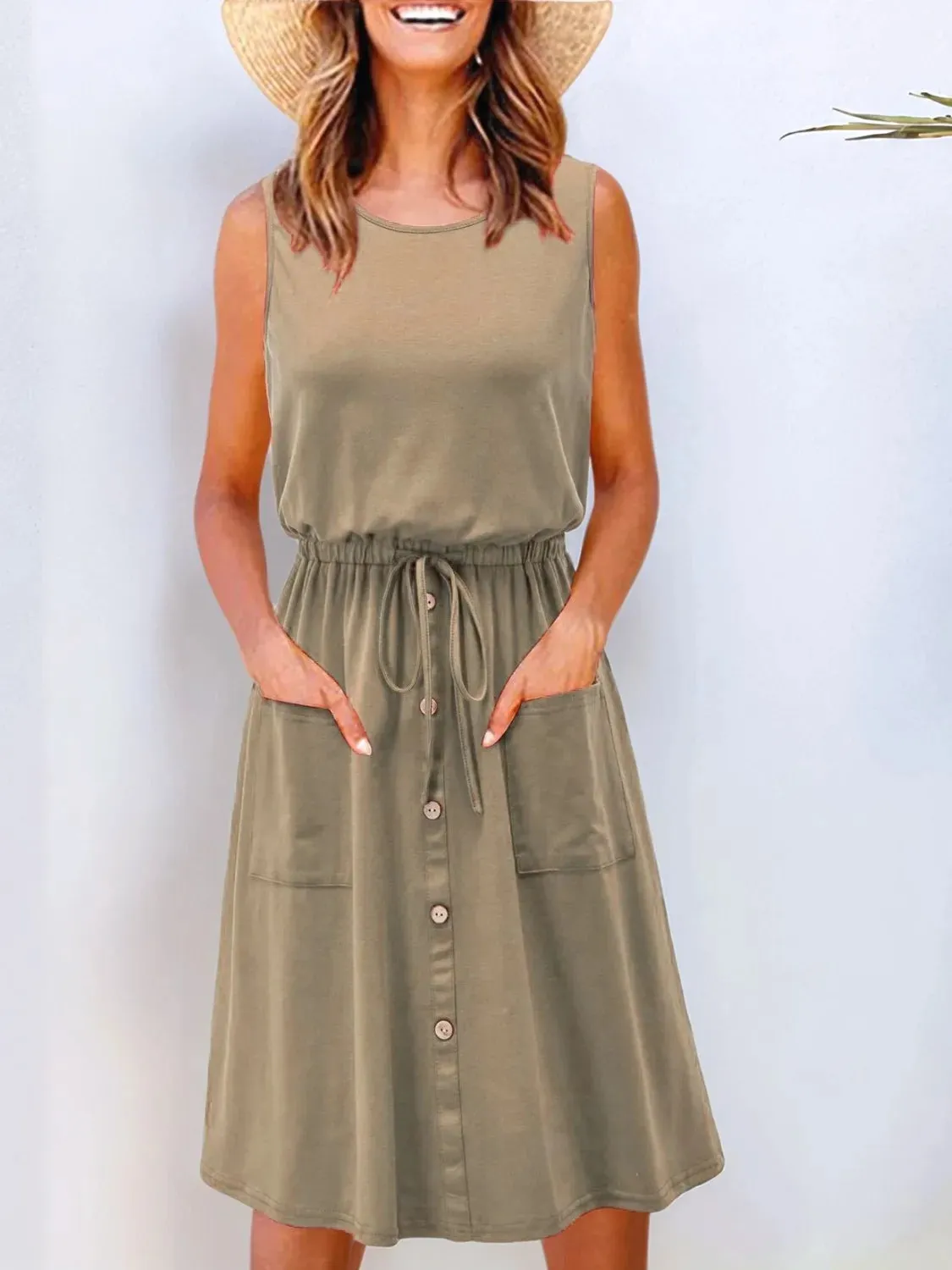 Full Size Round Neck Sleeveless Tank Dress Plus Size sold by Charming Charlie product image thumbnail 5