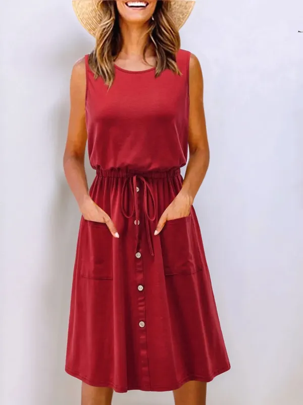 Full Size Round Neck Sleeveless Tank Dress Plus Size sold by Charming Charlie
