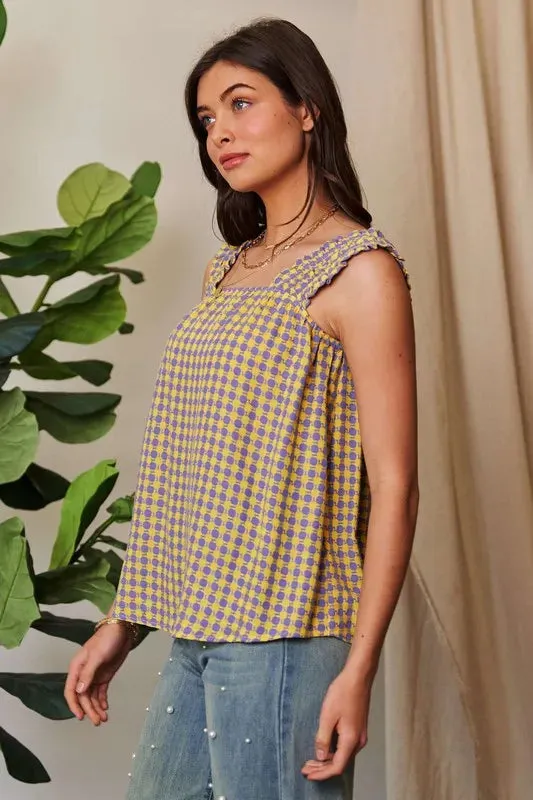 Davi & Dani Printed Square Neck Shirred Straps Top sold by Charming Charlie product image thumbnail 4