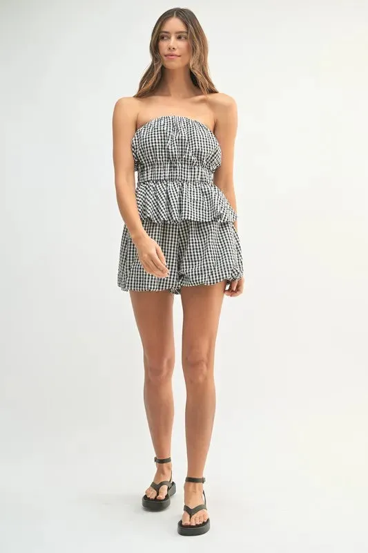 MABLE Gingham Tube Top and Shorts Set sold by Charming Charlie product image thumbnail 5