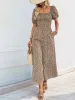 Printed Square Neck Puff Sleeve Jumpsuit sold by Charming Charlie