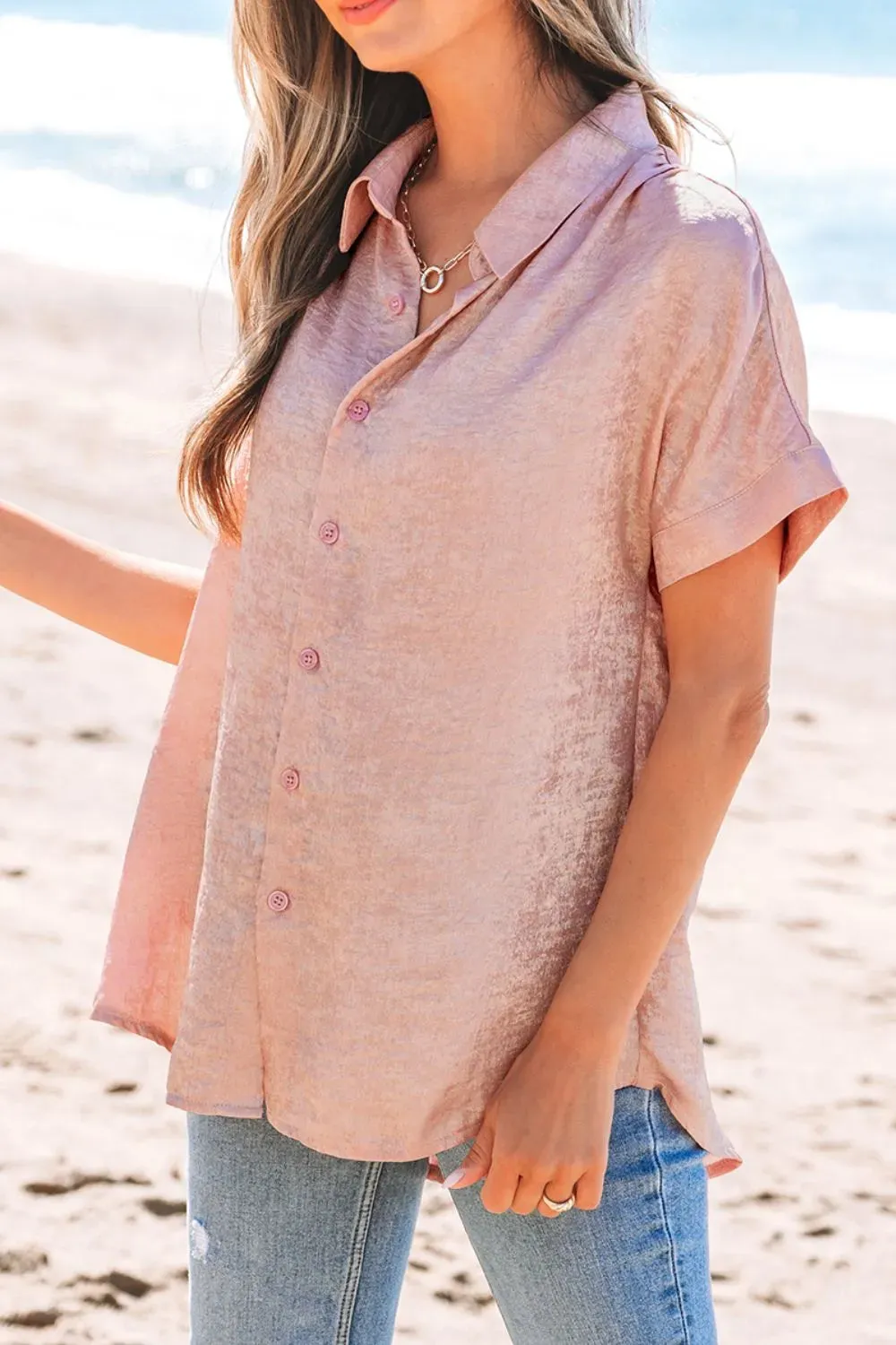 Button Down Short Sleeve Shirt sold by Charming Charlie product image thumbnail 3