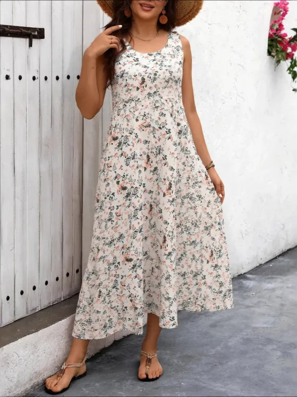 Plus Size Floral Tank Dress with Pockets sold by Charming Charlie