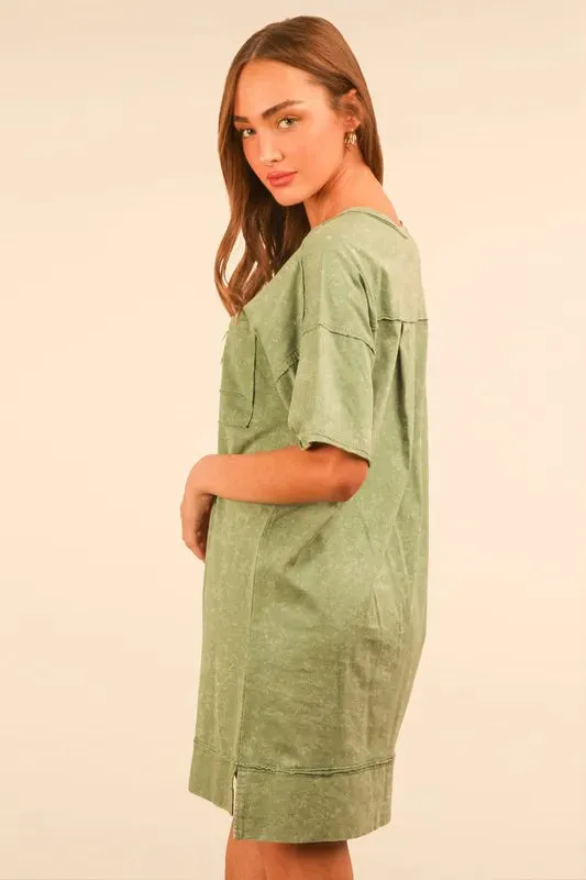 VERY J Mineral Washed Knit Shift Mini Dress sold by Charming Charlie product image thumbnail 4