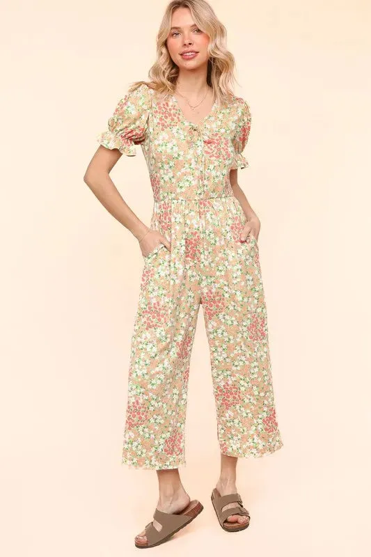 Haptics Flora Knit Spring Jumpsuit With Side Pockets sold by Charming Charlie