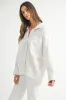 MABLE Oversized Stripped Button Down Shirt sold by Charming Charlie