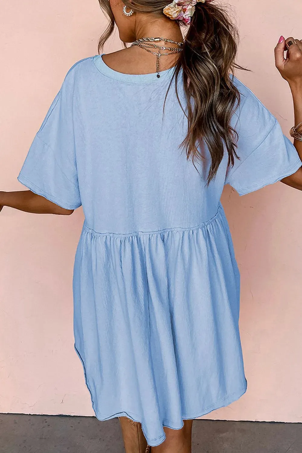 Round Neck Half Sleeve Mini Tee Dress sold by Charming Charlie product image thumbnail 3