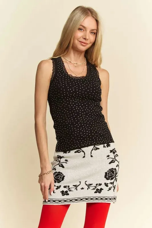 Davi & Dani Rhinestone Lace Trim Detail Tank sold by Charming Charlie product image thumbnail 5