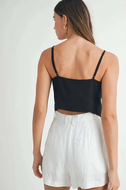 MABLE Linen Mix Button Down Tank Top sold by Charming Charlie product image thumbnail 5