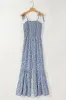 Smocked Printed Spaghetti Strap Jumpsuit sold by Charming Charlie
