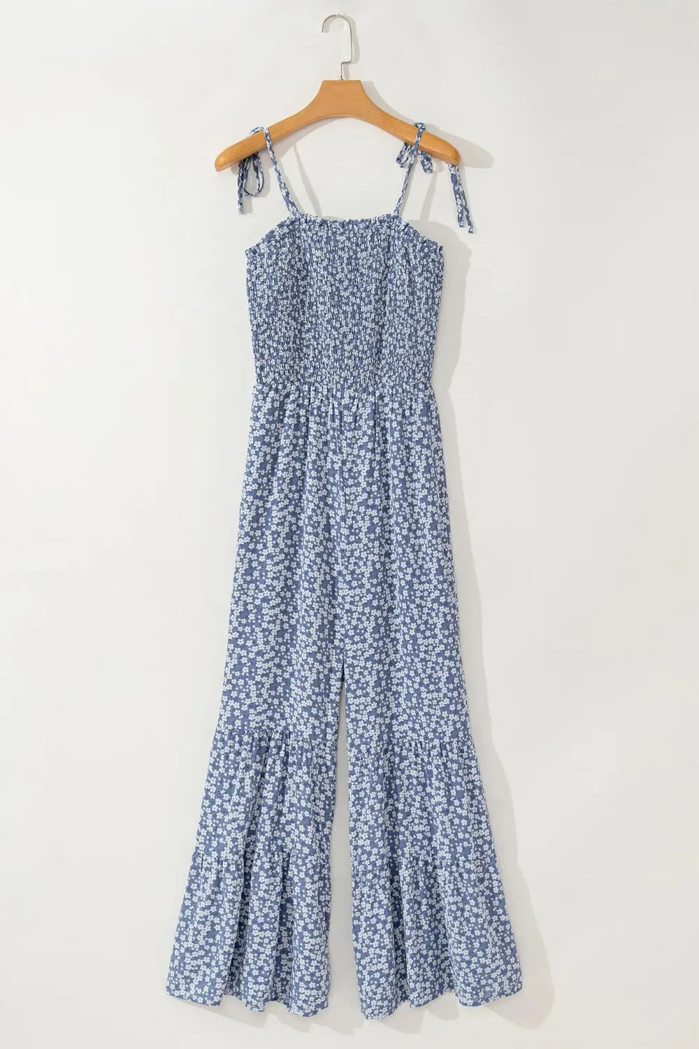 Smocked Printed Spaghetti Strap Jumpsuit sold by Charming Charlie product image thumbnail 4