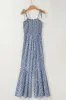 Smocked Printed Spaghetti Strap Jumpsuit sold by Charming Charlie