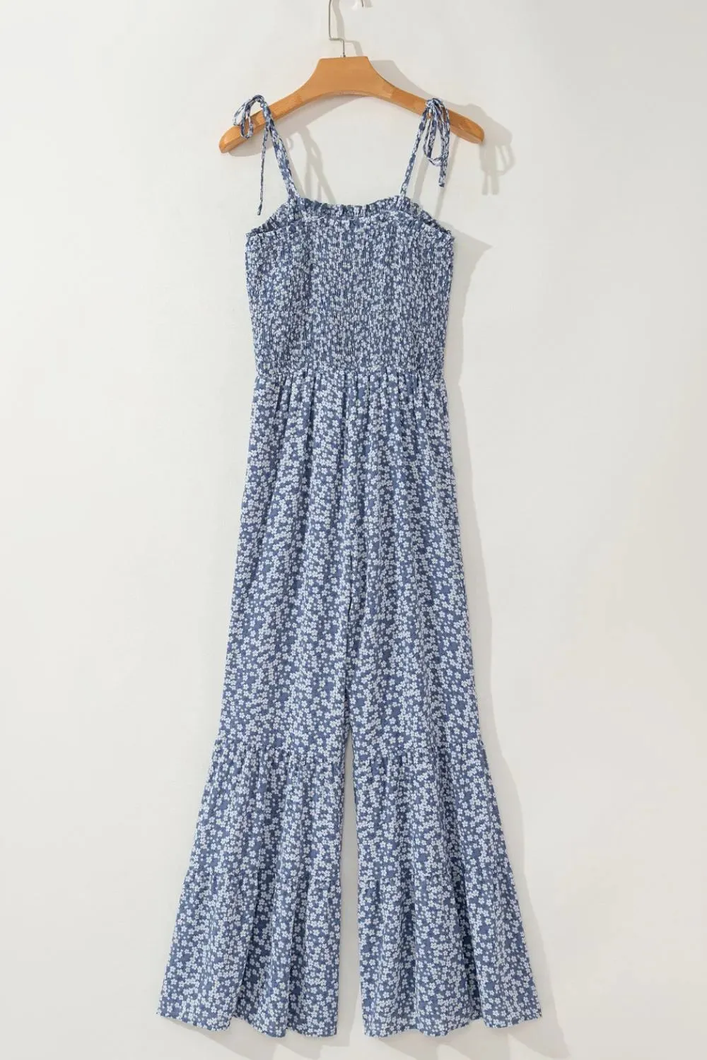 Smocked Printed Spaghetti Strap Jumpsuit sold by Charming Charlie product image thumbnail 5